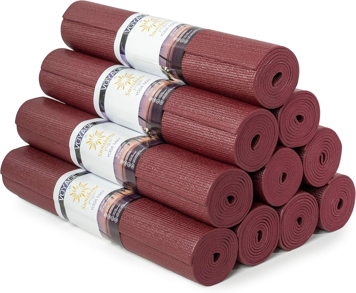 Voyage 5mm Studio Yoga Mats, 10 Pack, 72x24in