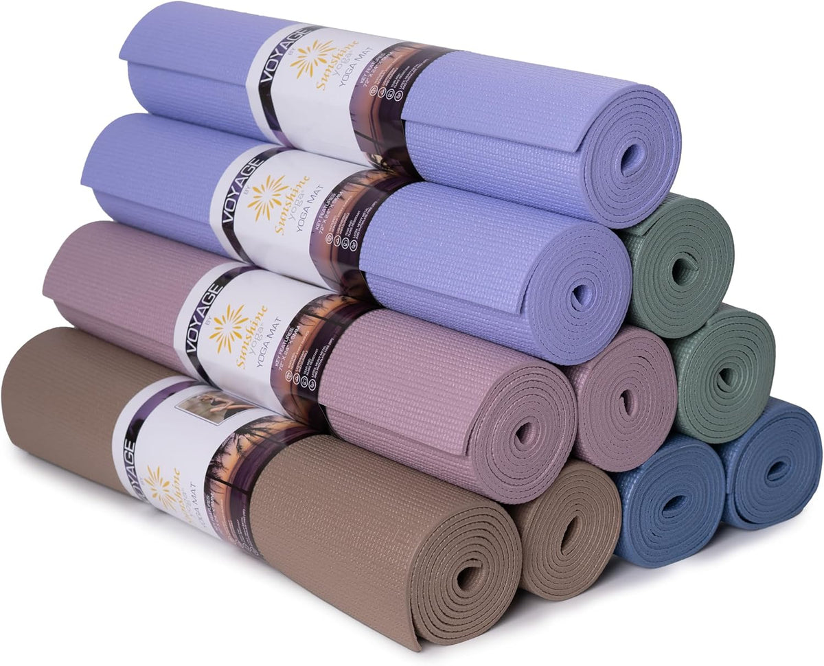 Voyage 5mm Studio Yoga Mats, 10 Pack, 72x24in