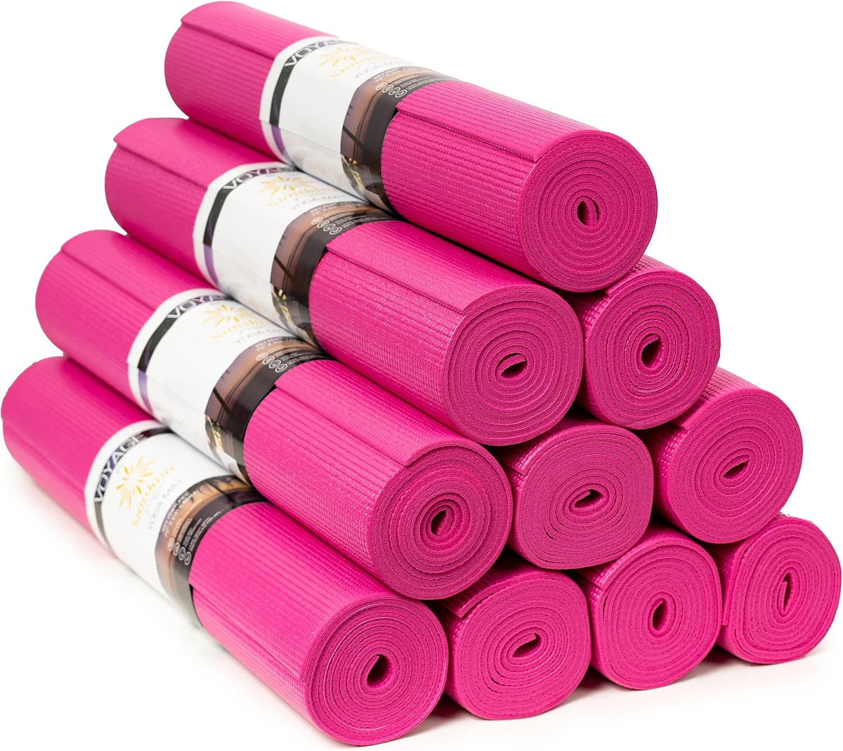 Voyage 5mm Studio Yoga Mats, 10 Pack, 72x24in