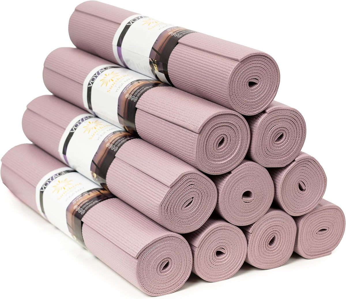 Voyage 5mm Studio Yoga Mats, 10 Pack, 72x24in
