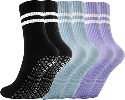 Non Slip Yoga Grip Pilates Socks for Women and Men Anti Slipper Grippy Socks for Ballet, Hospital, Dance
