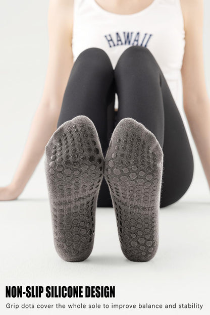 Non Slip Yoga Grip Pilates Socks for Women and Men Anti Slipper Grippy Socks for Ballet, Hospital, Dance