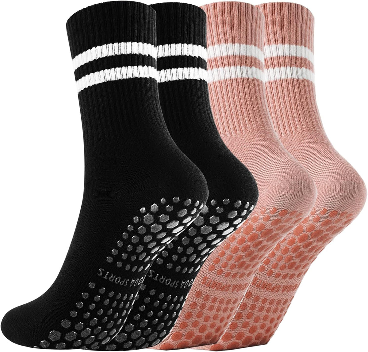 Non Slip Yoga Grip Pilates Socks for Women and Men Anti Slipper Grippy Socks for Ballet, Hospital, Dance