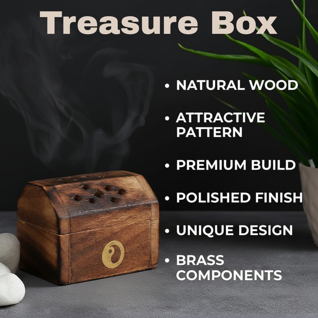 Traditional-Handmade-Burner Wooden-Incense-Stick-Holder Ash-Catcher-Stand for-Aromatherapy-Meditation-Yoga (5 Inch Temple Wooden Charcoal/Cone)