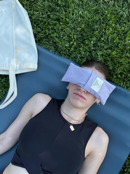 Weighted Lavender Eye Pillow for Sleep & Relaxation – Organic Cotton Eye Pillow with Natural Lavender, Aromatherapy Eye Pillow for Yoga, Meditation, Stress Relief & Travel