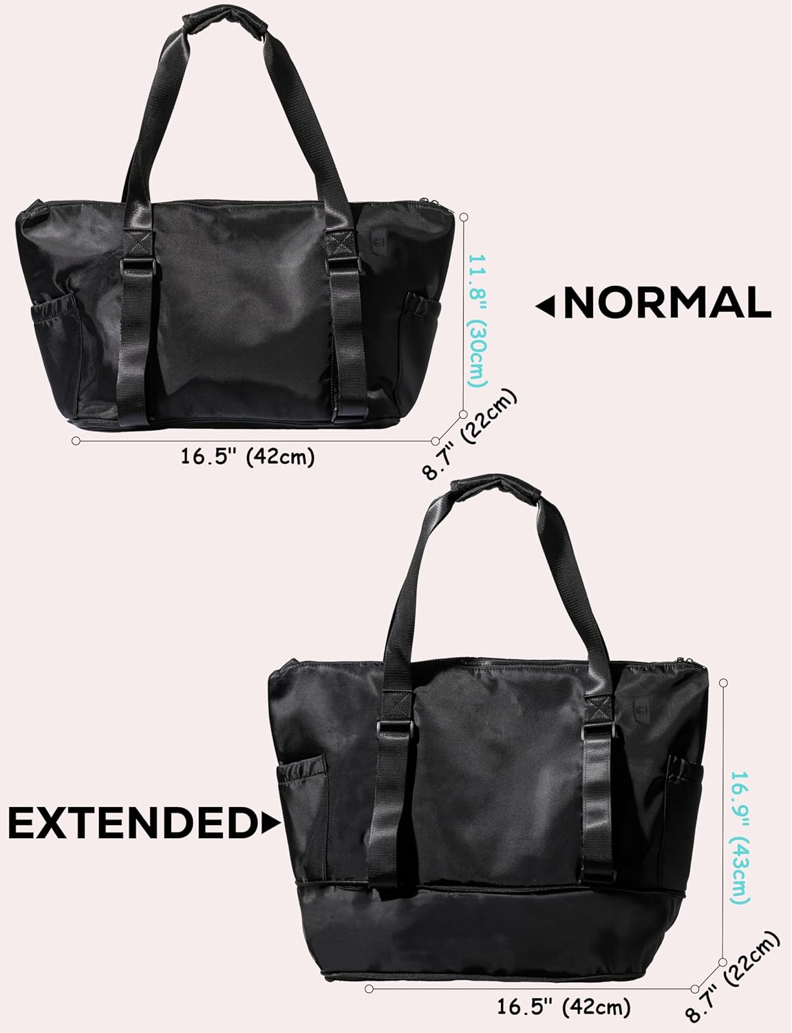 Yoga Mat Carrier: Extendable, Built-In Mat Straps & Laptop Pocket. Carry All Yoga Gym Work Accessories. Large Yoga Gym Tote Bag for Women & Men