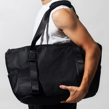 Yoga Mat Carrier: Extendable, Built-In Mat Straps & Laptop Pocket. Carry All Yoga Gym Work Accessories. Large Yoga Gym Tote Bag for Women & Men