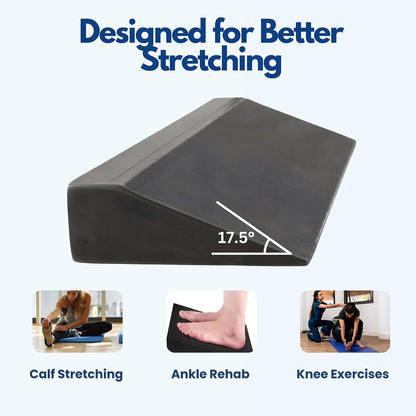 EVA Foam Yoga Wedge Support Block, 19.5 x 6 x 2 In - Black