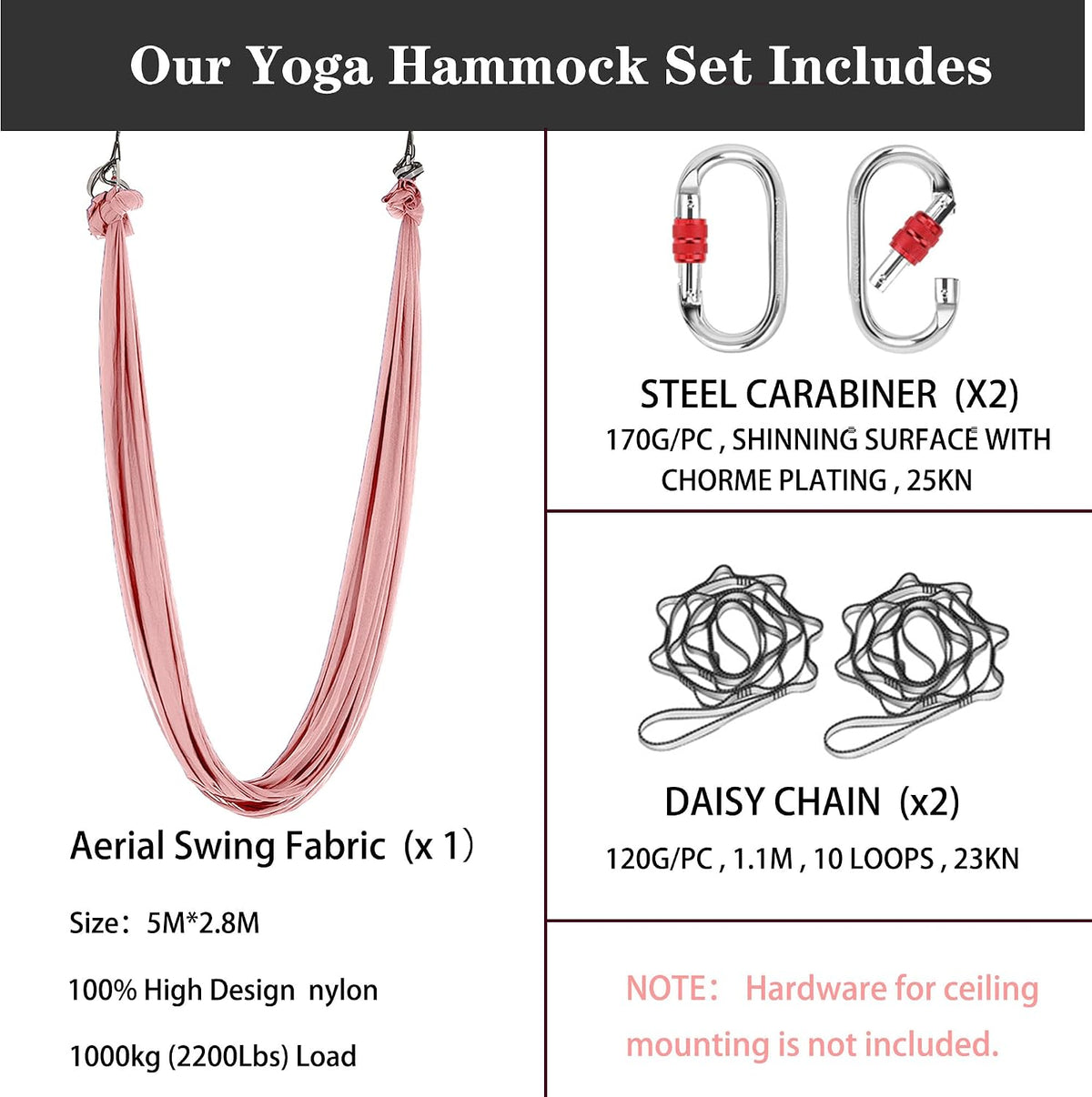 5.5 Yards Aerial silks swing outside yoga hammock,Aerial silk start set