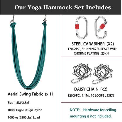 5.5 Yards Aerial silks swing outside yoga hammock,Aerial silk start set