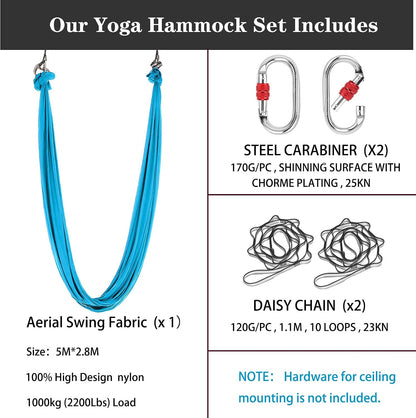5.5 Yards Aerial silks swing outside yoga hammock,Aerial silk start set