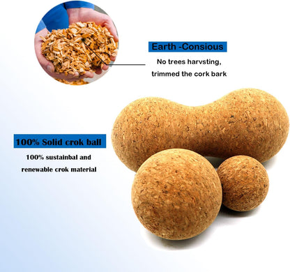 Cork Massage Balls for Fascia Release After Exercise, Yoga,Trigger Point Therapy, Relax Muscles, and Relieve Stress,Set of 2 Classic 2.4 Inch Cork Massage Balls