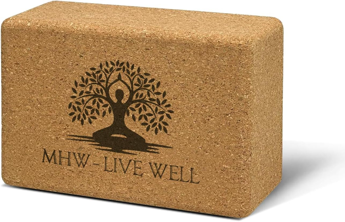 Cork Yoga Block – Single Eco-Friendly, High-Density, Slip-Resistant Yoga Accessory for Stability and Comfort