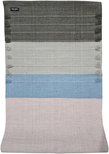 Indian Handmade100 % Organic Anti Skid Multi Colour Cotton Yoga Mat - Eco-Friendly Hand-Woven Rug - Non-Slip & Thick (24”x72”x5mm) for Hot yoga & Everyday Fitness at Home - Comfortable & Foldable Extra-Long Mat