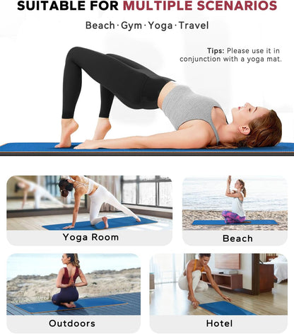 HAPBEAR Non Slip Yoga Mat Towel with Grip Dots, 72" x 24" Hot Yoga Towel - Super Absorbent Microfiber Yoga Towel for Hot Yoga, Bikram, Pilates and Gym Workout - Grey