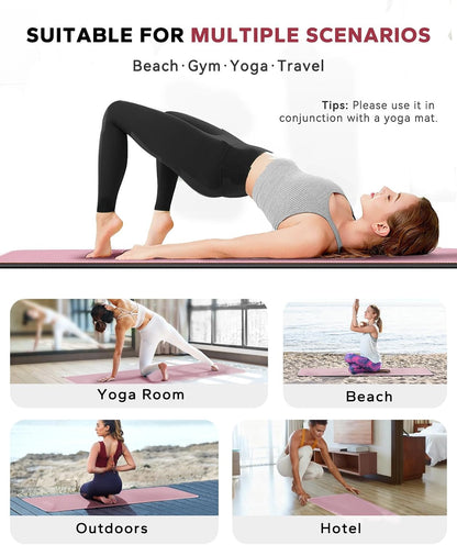 HAPBEAR Non Slip Yoga Mat Towel with Grip Dots, 72" x 24" Hot Yoga Towel - Super Absorbent Microfiber Yoga Towel for Hot Yoga, Bikram, Pilates and Gym Workout - Grey