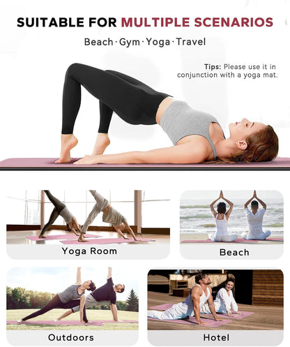 HAPBEAR Non Slip Yoga Mat Towel with Grip Dots, 72" x 24" Hot Yoga Towel - Super Absorbent Microfiber Yoga Towel for Hot Yoga, Bikram, Pilates and Gym Workout - Grey