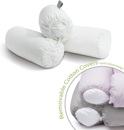 2-Pack Pillow Cover Case Multi-Position Body Pillow - Hypoallergenic, Machine Washable - Gray 2PK