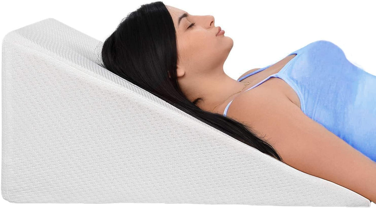 Body Positioner - Premium Memory Foam Wedge Pillow for Sleeping, Sitting, Snoring, Heartburn Relief, Pregnancy, TV, Reading, Backrest, Leg Rest