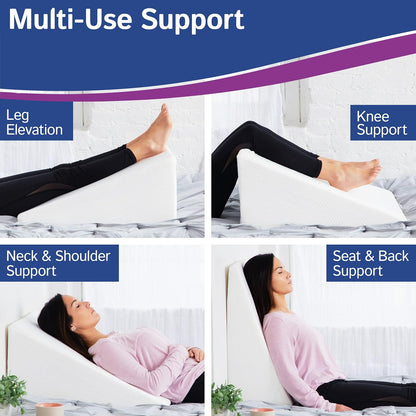 Body Positioner - Premium Memory Foam Wedge Pillow for Sleeping, Sitting, Snoring, Heartburn Relief, Pregnancy, TV, Reading, Backrest, Leg Rest