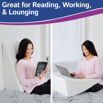 Body Positioner - Premium Memory Foam Wedge Pillow for Sleeping, Sitting, Snoring, Heartburn Relief, Pregnancy, TV, Reading, Backrest, Leg Rest