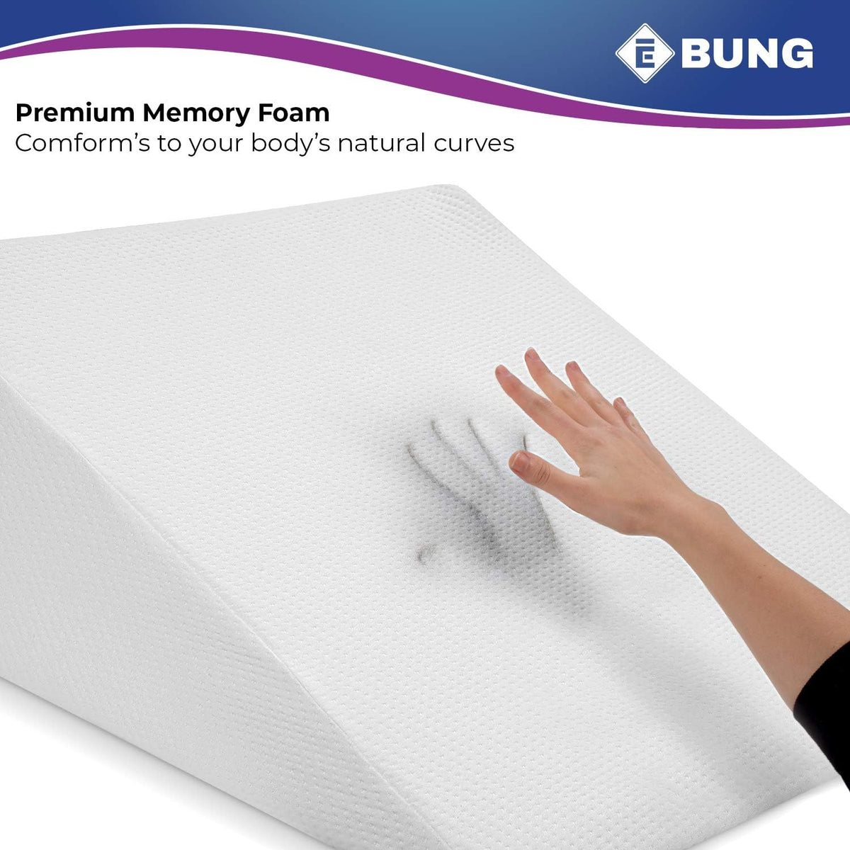 Body Positioner - Premium Memory Foam Wedge Pillow for Sleeping, Sitting, Snoring, Heartburn Relief, Pregnancy, TV, Reading, Backrest, Leg Rest