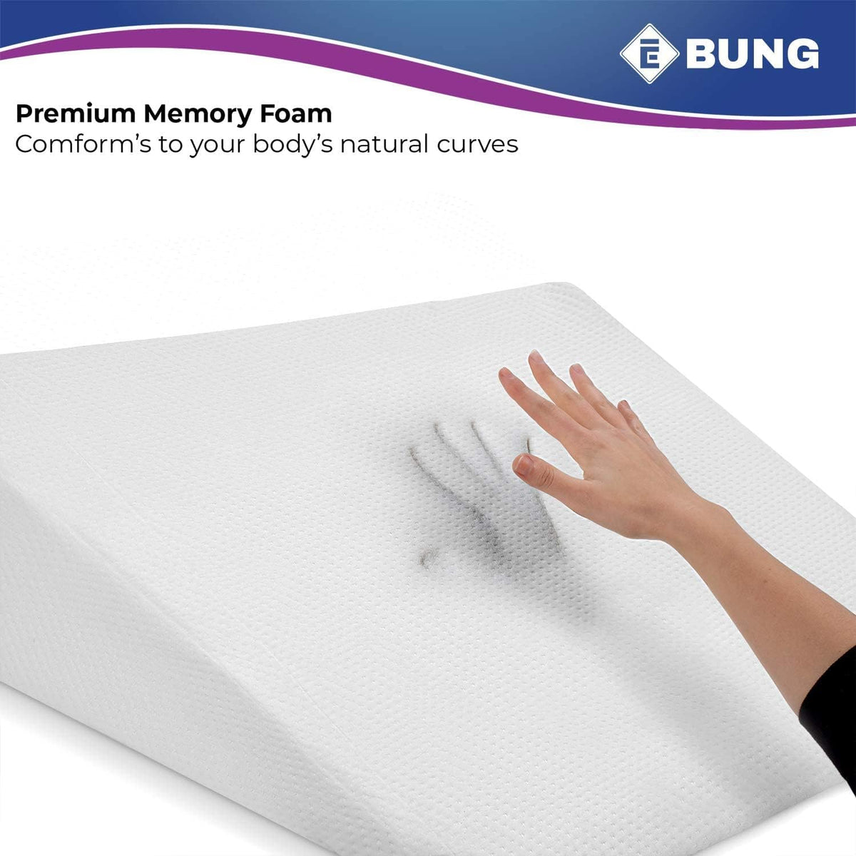 Body Positioner - Premium Memory Foam Wedge Pillow for Sleeping, Sitting, Snoring, Heartburn Relief, Pregnancy, TV, Reading, Backrest, Leg Rest
