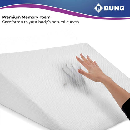 Body Positioner - Premium Memory Foam Wedge Pillow for Sleeping, Sitting, Snoring, Heartburn Relief, Pregnancy, TV, Reading, Backrest, Leg Rest