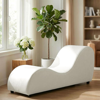Velvet Ergonomic Relax Yoga Chair, Chaise Lounge Chair -Dark Grey