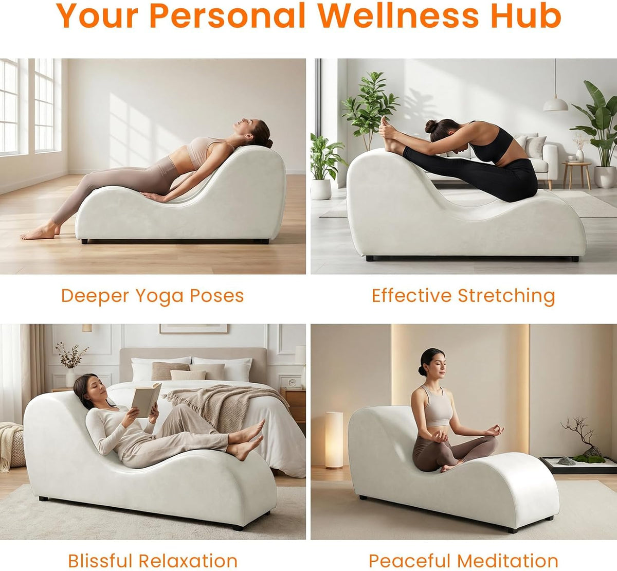 Velvet Ergonomic Relax Yoga Chair, Chaise Lounge Chair -Dark Grey