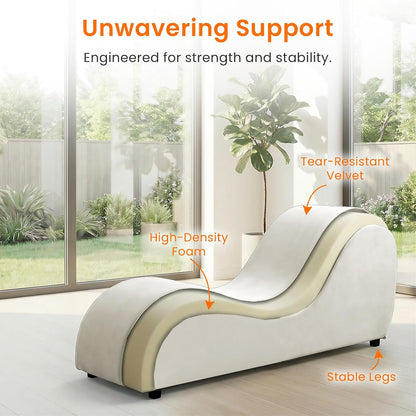 Velvet Ergonomic Relax Yoga Chair, Chaise Lounge Chair -Dark Grey