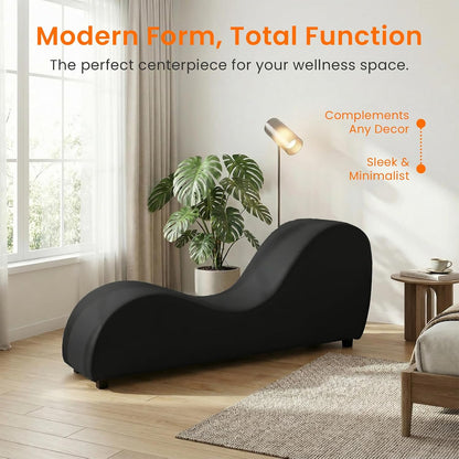 Velvet Ergonomic Relax Yoga Chair, Chaise Lounge Chair -Dark Grey