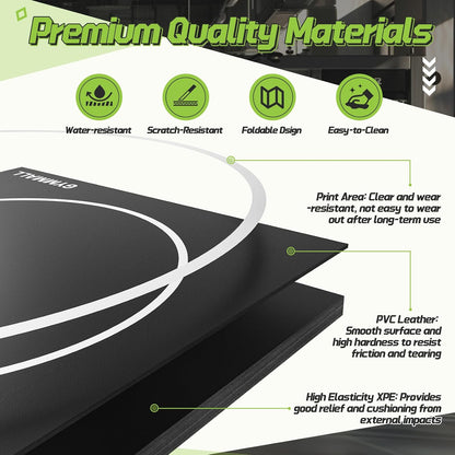 Wrestling Mat 10'x10'/8'x8'/6.6'x10' for Home Outdoor Indoor, 1.2" Thick Foldable XPE Jiu Jitsu Floor Exercise Mat for Gymnastics, PE Training, BJJ, MMA, Martial Art, Grappling, Judo, Boxing, Yoga
