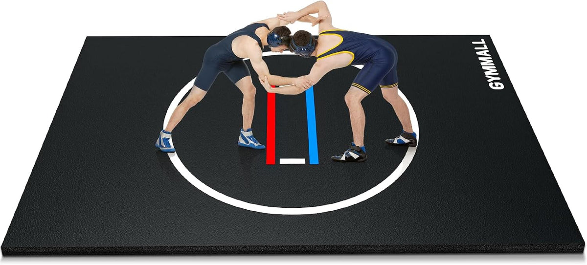Wrestling Mat 10'x10'/8'x8'/6.6'x10' for Home Outdoor Indoor, 1.2" Thick Foldable XPE Jiu Jitsu Floor Exercise Mat for Gymnastics, PE Training, BJJ, MMA, Martial Art, Grappling, Judo, Boxing, Yoga