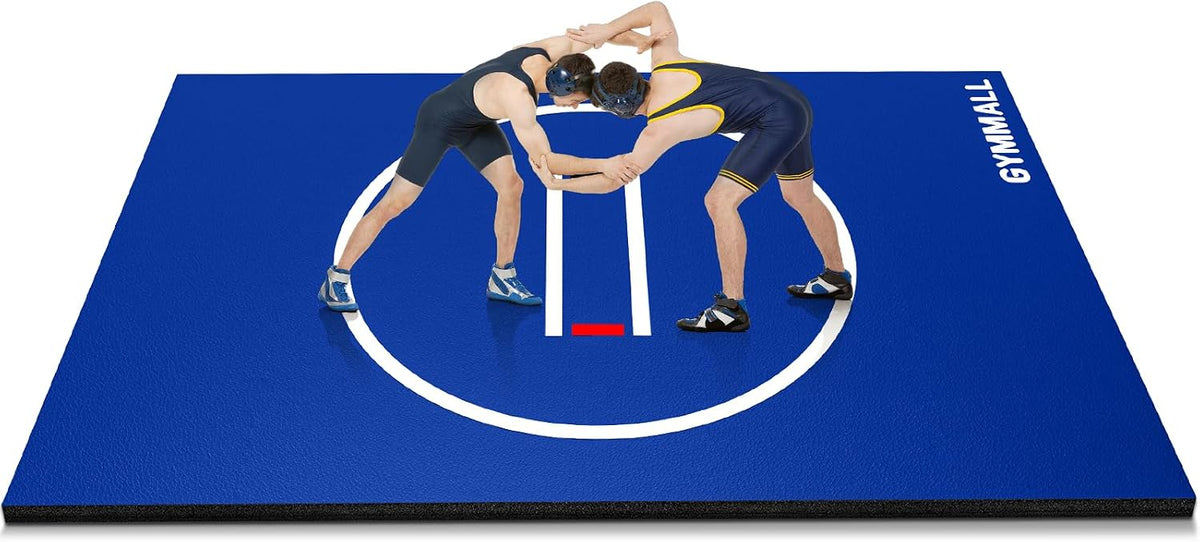 Wrestling Mat 10'x10'/8'x8'/6.6'x10' for Home Outdoor Indoor, 1.2" Thick Foldable XPE Jiu Jitsu Floor Exercise Mat for Gymnastics, PE Training, BJJ, MMA, Martial Art, Grappling, Judo, Boxing, Yoga