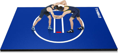 Wrestling Mat 10'x10'/8'x8'/6.6'x10' for Home Outdoor Indoor, 1.2" Thick Foldable XPE Jiu Jitsu Floor Exercise Mat for Gymnastics, PE Training, BJJ, MMA, Martial Art, Grappling, Judo, Boxing, Yoga