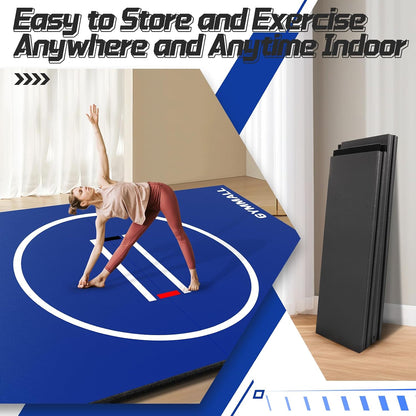 Wrestling Mat 10'x10'/8'x8'/6.6'x10' for Home Outdoor Indoor, 1.2" Thick Foldable XPE Jiu Jitsu Floor Exercise Mat for Gymnastics, PE Training, BJJ, MMA, Martial Art, Grappling, Judo, Boxing, Yoga