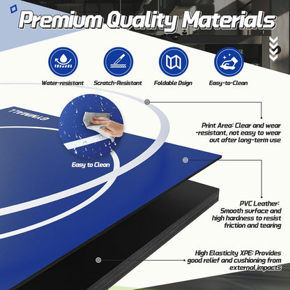 Wrestling Mat 10'x10'/8'x8'/6.6'x10' for Home Outdoor Indoor, 1.2" Thick Foldable XPE Jiu Jitsu Floor Exercise Mat for Gymnastics, PE Training, BJJ, MMA, Martial Art, Grappling, Judo, Boxing, Yoga