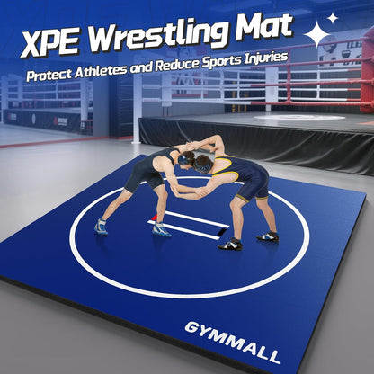 Wrestling Mat 10'x10'/8'x8'/6.6'x10' for Home Outdoor Indoor, 1.2" Thick Foldable XPE Jiu Jitsu Floor Exercise Mat for Gymnastics, PE Training, BJJ, MMA, Martial Art, Grappling, Judo, Boxing, Yoga
