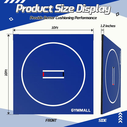 Wrestling Mat 10'x10'/8'x8'/6.6'x10' for Home Outdoor Indoor, 1.2" Thick Foldable XPE Jiu Jitsu Floor Exercise Mat for Gymnastics, PE Training, BJJ, MMA, Martial Art, Grappling, Judo, Boxing, Yoga