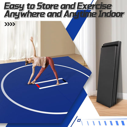 Wrestling Mat 10'x10'/8'x8'/6.6'x10' for Home Outdoor Indoor, 1.2" Thick Foldable XPE Jiu Jitsu Floor Exercise Mat for Gymnastics, PE Training, BJJ, MMA, Martial Art, Grappling, Judo, Boxing, Yoga