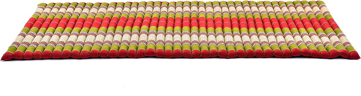 Kapok Roll Mat – Handcrafted Folding Sleep & Relaxation Mattress from Thailand, Ideal as Guest Bed, Camping Mat, Yoga Mat or Traditional Futon, 75 x 39 inches, Orange Red