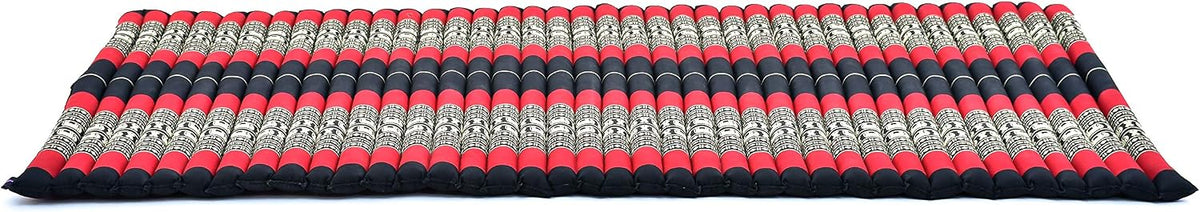 Kapok Roll Mat – Handcrafted Folding Sleep & Relaxation Mattress from Thailand, Ideal as Guest Bed, Camping Mat, Yoga Mat or Traditional Futon, 75 x 39 inches, Orange Red