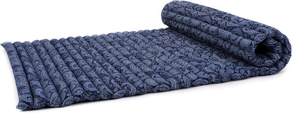 Kapok Roll Mat – Handcrafted Folding Sleep & Relaxation Mattress from Thailand, Ideal as Guest Bed, Camping Mat, Yoga Mat or Traditional Futon, 75 x 39 inches, Orange Red