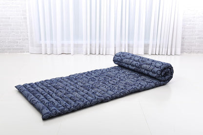 Kapok Roll Mat – Handcrafted Folding Sleep & Relaxation Mattress from Thailand, Ideal as Guest Bed, Camping Mat, Yoga Mat or Traditional Futon, 75 x 39 inches, Orange Red