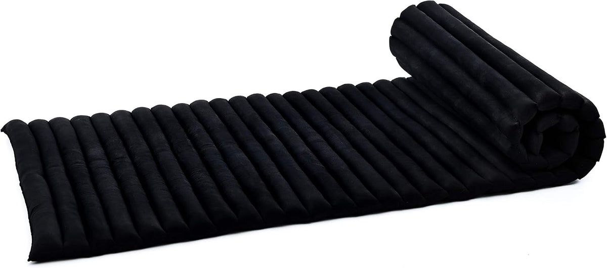 Kapok Roll Mat – Handcrafted Folding Sleep & Relaxation Mattress from Thailand, Ideal as Guest Bed, Camping Mat, Yoga Mat or Traditional Futon, 75 x 39 inches, Orange Red