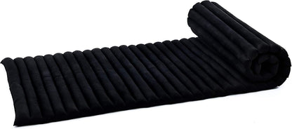 Kapok Roll Mat – Handcrafted Folding Sleep & Relaxation Mattress from Thailand, Ideal as Guest Bed, Camping Mat, Yoga Mat or Traditional Futon, 75 x 39 inches, Orange Red