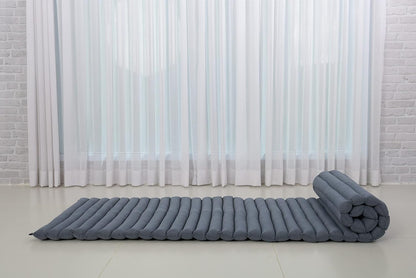 Kapok Roll Mat – Handcrafted Folding Sleep & Relaxation Mattress from Thailand, Ideal as Guest Bed, Camping Mat, Yoga Mat or Traditional Futon, 75 x 39 inches, Orange Red