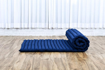 Kapok Roll Mat – Handcrafted Folding Sleep & Relaxation Mattress from Thailand, Ideal as Guest Bed, Camping Mat, Yoga Mat or Traditional Futon, 75 x 39 inches, Orange Red