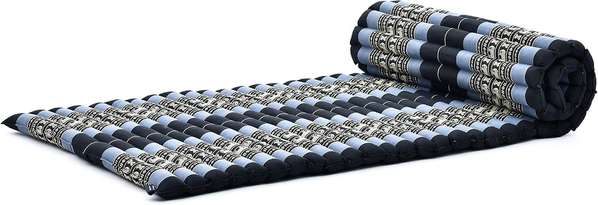 Kapok Roll Mat – Handcrafted Folding Sleep & Relaxation Mattress from Thailand, Ideal as Guest Bed, Camping Mat, Yoga Mat or Traditional Futon, 75 x 39 inches, Orange Red